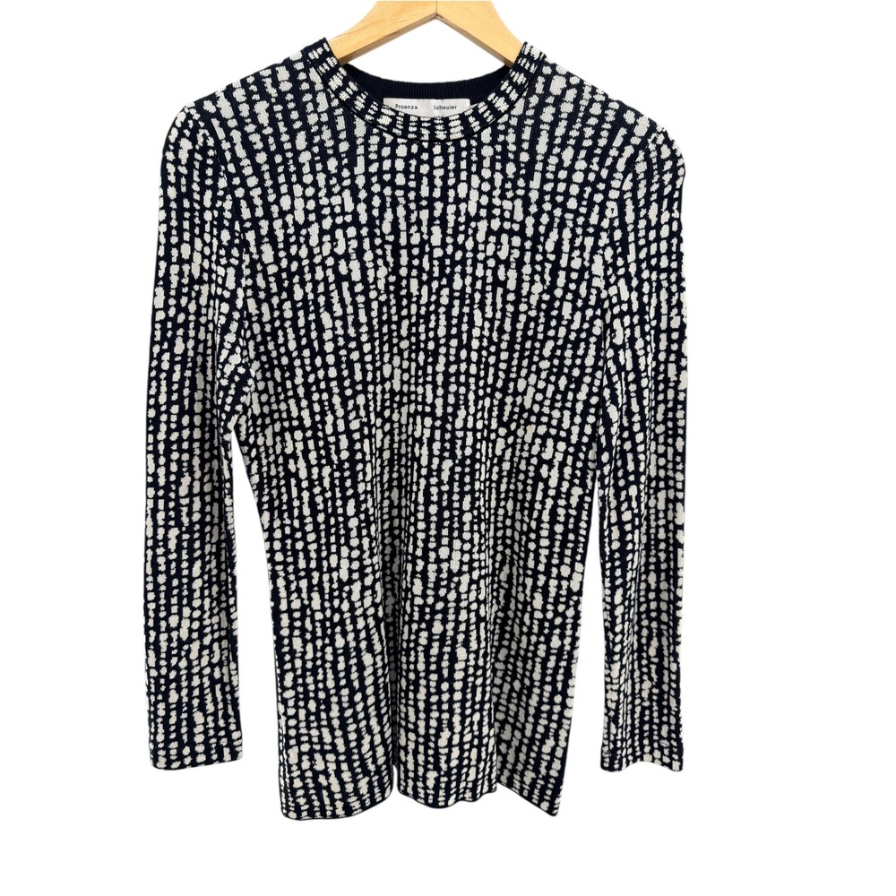 Proenza Schouler White Label M Dot Jacquard Knit Sweater Quiet Luxury Abstract